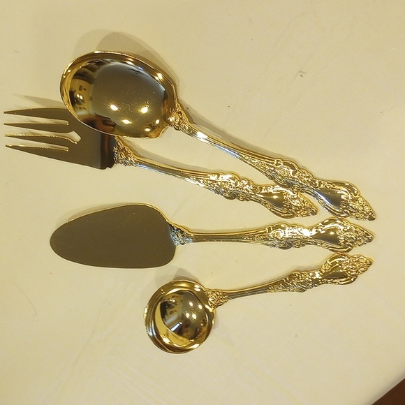 Vintage Royal Sealy Gold Plated 4 pc Hostess Set - Picture 3 of 15